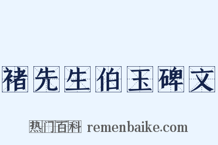 褚先生伯玉碑文是什么意思的图片